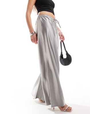 ONLY wide leg pants in liquid silver   ONLY