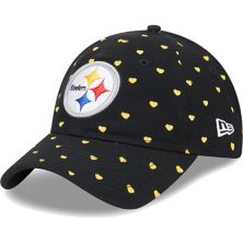 Girls Youth New Era  Black Pittsburgh Steelers Hearts 9TWENTY Adjustable Hat New Era x Staple