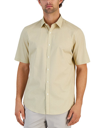 Мужская эластичная рубашка на пуговицах с геометрическим рисунком и короткими рукавами, созданная для Macy's Alfani
