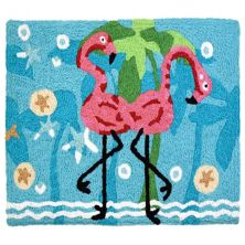 Коврики для домашнего комфорта 20&#34; х 30&#34; Прямоугольный коврик с акцентом из полиэстера «Танцующие фламинго» Jellybean