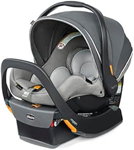 Chicco KeyFit® 35 Zip ClearTex® Car Seat and Base, Rear-Facing Seat for Infants 4-35 lbs, Infant Head and Body Support, Zip-Open Privacy Shield, Compatible with Chicco Strollers | Ash/Grey Chicco