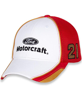Мужская бело-красная клетчатая шляпа Harrison Burton Motorcraft Element Mesh с регулируемой шапкой Checkered Flag Sports