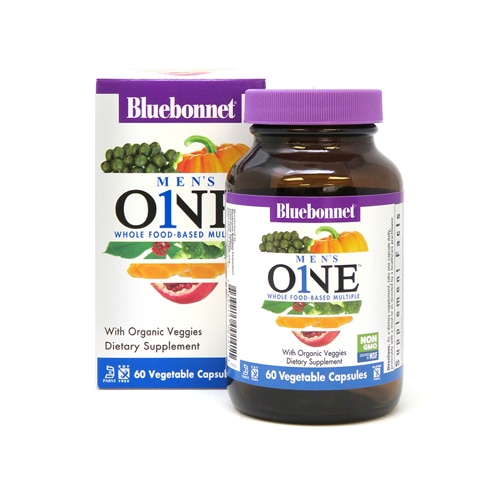 Bluebonnet Nutrition Men's ONE™ Мультивитамин на основе цельных продуктов -- 60 растительных капсул Bluebonnet Nutrition