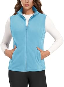 MAGCOMSEN Women's Fleece Vest Outerwear Sleeveless Lightweight Zip Jackets Warm Soft Vests with Zipper Pockets MAGCOMSEN