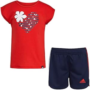 Детские Комплекты Одежды Adidas 2 Piece Graphic Tee & Mesh Short Set Adidas