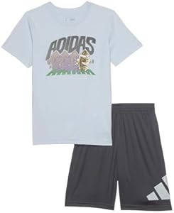 adidas Boys Short Sleeve T-shirt and Poly Shorts 2-piece Set Adidas