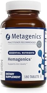 Metagenics Hemagenics - Iron Supplement - Non-Constipating - Vitamin B12, B6 & Folate - Supports Formation & Maintenance of Healthy Red Blood Cells* - Non-GMO, Gluten-Free & Vegetarian - 60 Tablets Metagenics