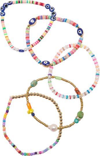 Набор браслетов из многоцветного бисера Loren Olivia