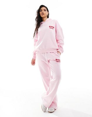 Kaiia design bubble logo wide leg sweatpants in pink and red - part of a set Kaiia