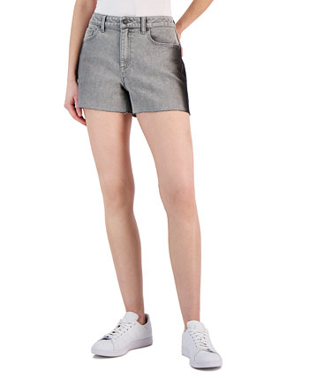 Women's High Rise Frayed Hem Denim Shorts, Created for Macy's INC International Concepts