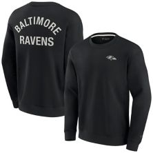 Unisex Fanatics Signature Black Baltimore Ravens Super Soft Pullover Crew Sweatshirt Fanatics Signature