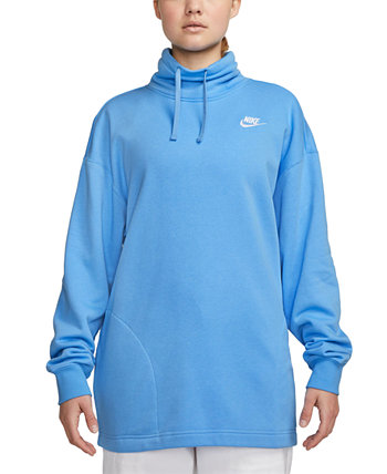 Женская спортивная одежда, большой флисовый свитшот с воротником-стойкой Club Nike