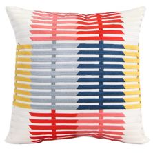 Jordan Manufacturing Embroidered Stripe Indoor Outdoor Throw Pillow Jordan Manufacturing