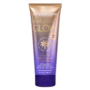 Completely Bare don't grow GLOW Gradual Tan Body Moisturizer & Hair Inhibitor 6.7FL OZ Completely Bare