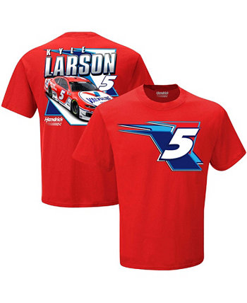 Мужская красная футболка с рисунком Kyle Larson Valvoline 2-Spot Hendrick Motorsports Team Collection