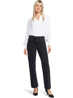 Свободные прямые джинсы Brooke с высокой посадкой в винтажном черном цвете NYDJ