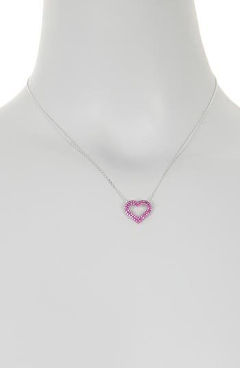 Ожерелье с подвеской в виде сердца из стерлингового серебра с красным кубическим цирконием Suzy Levian