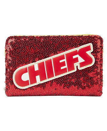 Женский кошелек Kansas City Chiefs на молнии с пайетками Loungefly