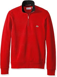 Lacoste Men's Half Zip Lightweight Sweatshirt with Logo At Neck Lacoste