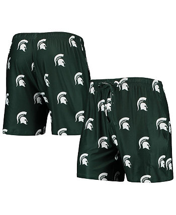 Мужские зеленые флагманские шорты Michigan State Spartans с принтом Jam по всей поверхности Concepts Sport