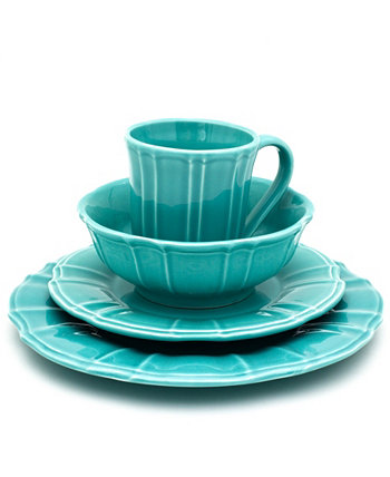 Набор столовой посуды Chloe из 16 предметов бирюзового цвета Euro Ceramica