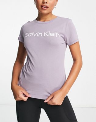 Сиреневая футболка с логотипом Calvin Klein Performance Calvin Klein Performance
