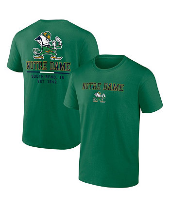 Мужская зеленая футболка с логотипом Kelly Notre Dame Fighting Irish Game Day 2-Hit Fanatics