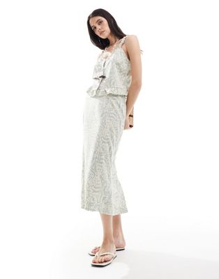 Vero Moda linen blend midi skirt in abstract print - part of a set VERO MODA