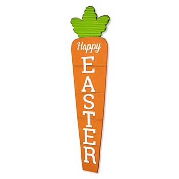 Glitzhome 41.5"H Dimensional Easter Durable Wooden and Metal Carrot Porch Decor Glitzhome