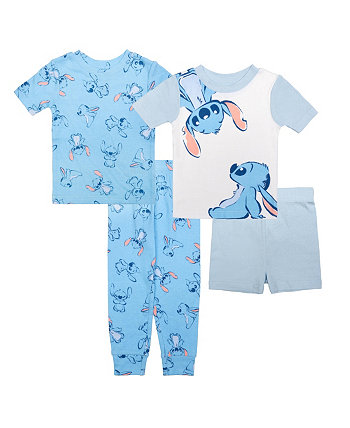 Хлопковая пижама для маленьких девочек, комплект из 4 предметов Lilo Stitch
