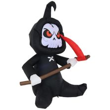 Sunnydaze Skeleton Grim Reaper Outdoor Inflatable Halloween Decoration - 60-Inch Sunnydaze Decor
