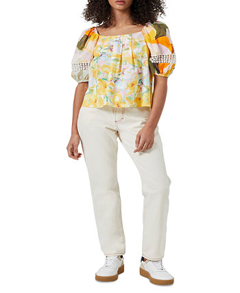 Женская блуза с пышными рукавами и принтом из органического хлопка French Connection