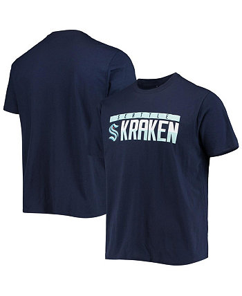 Мужская темно-синяя футболка Seattle Kraken Richmond с надписями LevelWear