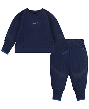 Топ и брюки с круглым вырезом «Ready, Set» для маленьких мальчиков и девочек, комплект из 2 предметов Nike