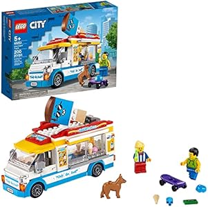 LEGO City Ice Cream Truck Van 60253 Building Toy Set - Featuring Skater Minifigures, Skateboard, and Dog Figure, Fun Gift Idea for Boys, Girls, and Kids Ages 5+ Lego