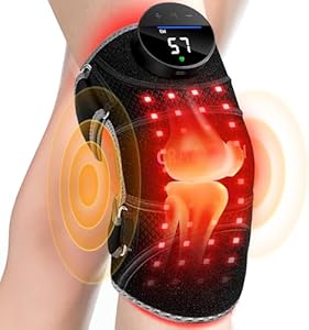 Upgraded Red Light Therapy Knee Brace - Knee Massager with 4 Vibration Areas, 660nm&850nm, Wireless Controller, Near Infrared Red Light Therapy Heated Device for Knee Elbow Shoulder Pain CRAZYTECH