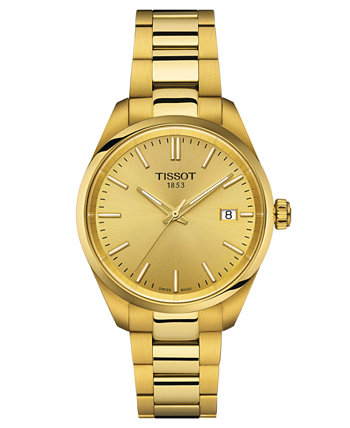 Часы унисекс Swiss PR 100 с золотым PVD-браслетом, 34 мм Tissot