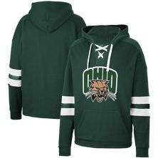 Men's Colosseum Green Ohio Bobcats Lace-Up 4.0 Pullover Hoodie Colosseum