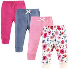 Touched by Nature Baby and Toddler Girl Organic Cotton Pants 4pk, Garden Floral Touched by Nature