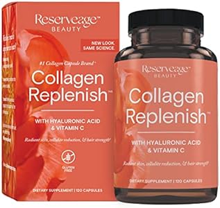 Reserveage Beauty, Collagen Replenish, Collagen Booster, Collagen Supplement for Skin Care and Hair Growth, Supports Natural Elastin Production, 120 (30 Servings (Порции)) ReserveAge Nutrition