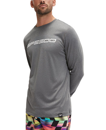 Men's Long Sleeve Crewneck Performance Graphic Swim Shirt Speedo