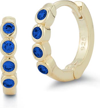 Серьги-кольца Huggie из 14-каратного золота Vermeil CZ Glaze Jewelry