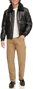 Tommy Hilfiger Men's Faux Leather Bomber Jacket Tommy Hilfiger