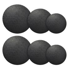 8&#34; 10&#34; 12&#34; Black Cake Drum Set for Baking Supplies, Round Cake Boards for Desserts (6 Pack) Juvale