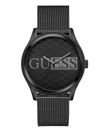 Men's Analog Black Stainless Steel Mesh Watch, 44mm GUESS