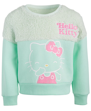 Толстовка из флиса из шерпы с длинными рукавами для маленьких девочек Hello Kitty