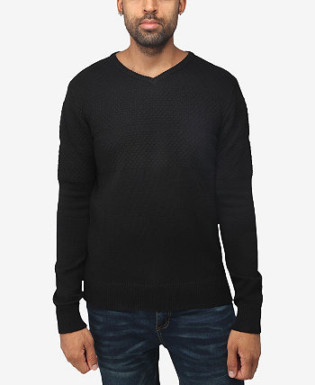 Мужской вязаный свитер с V-образным вырезом и сотами X-Ray