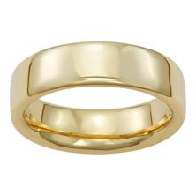 Плоское полированное обручальное кольцо 6 мм из золота 10 карат LOVE CLOUD