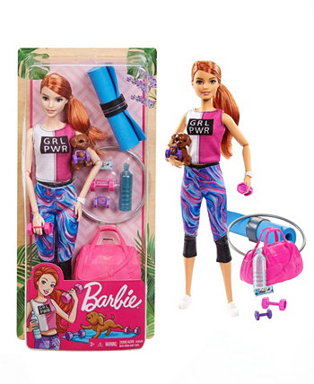Набор Puppy Loves Fitness with Red Hair Yoga Barbie, 3 предмета Barbie