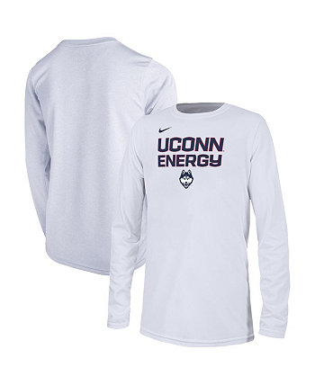 Big Boys White UConn Huskies 2024 On-Court Bench Energy T-shirt Nike